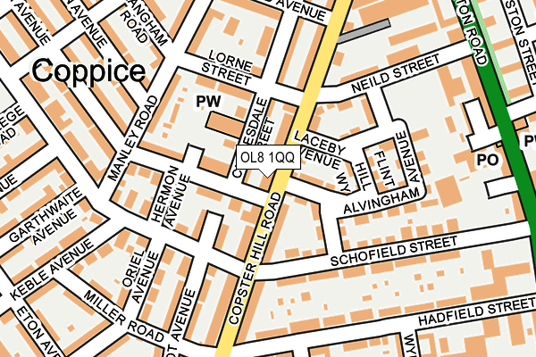 OL8 1QQ map - OS OpenMap – Local (Ordnance Survey)