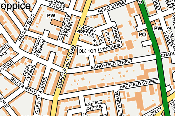 OL8 1QR map - OS OpenMap – Local (Ordnance Survey)