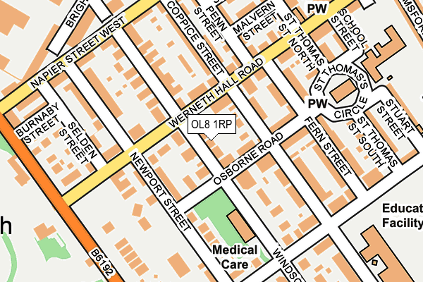 OL8 1RP map - OS OpenMap – Local (Ordnance Survey)