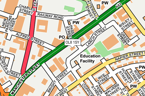 OL8 1SY map - OS OpenMap – Local (Ordnance Survey)