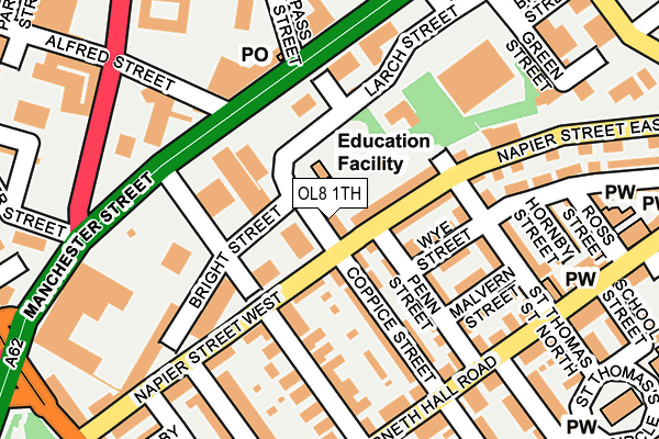 OL8 1TH map - OS OpenMap – Local (Ordnance Survey)