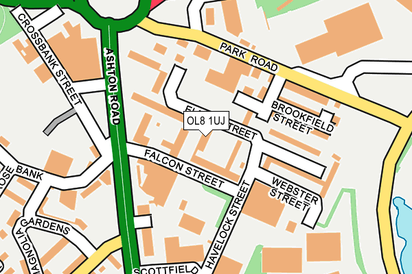 OL8 1UJ map - OS OpenMap – Local (Ordnance Survey)