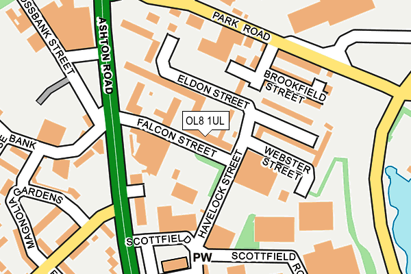 OL8 1UL map - OS OpenMap – Local (Ordnance Survey)