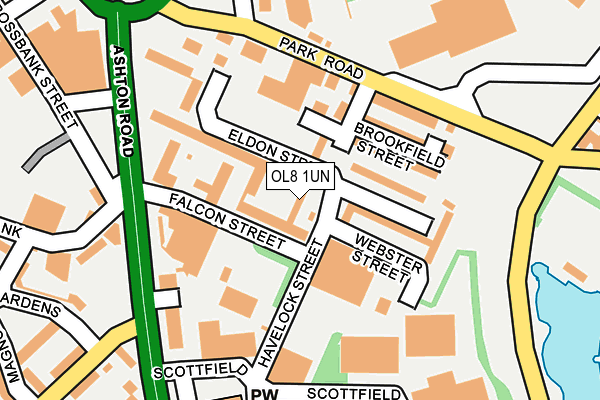 OL8 1UN map - OS OpenMap – Local (Ordnance Survey)