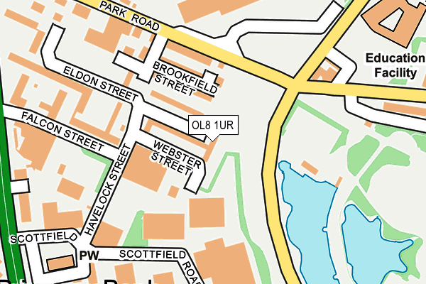 OL8 1UR map - OS OpenMap – Local (Ordnance Survey)