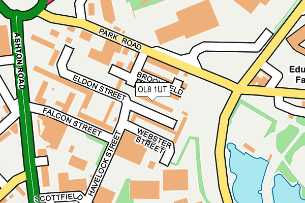 OL8 1UT map - OS OpenMap – Local (Ordnance Survey)