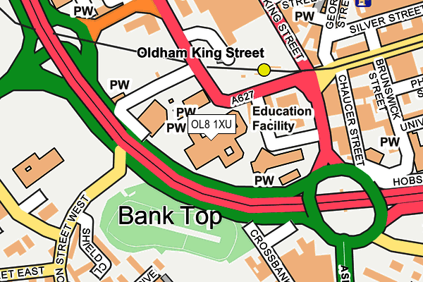 OL8 1XU map - OS OpenMap – Local (Ordnance Survey)