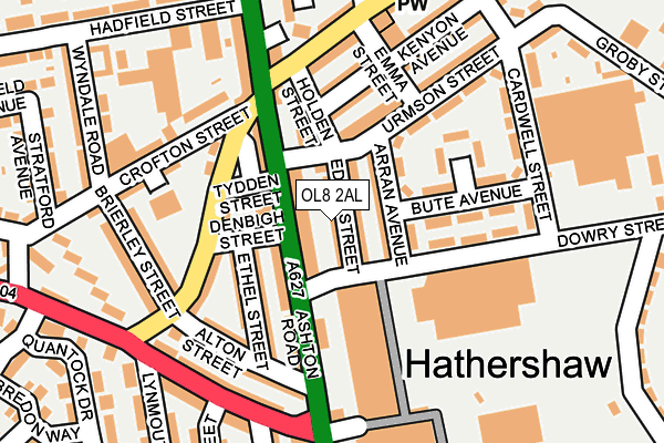 OL8 2AL map - OS OpenMap – Local (Ordnance Survey)