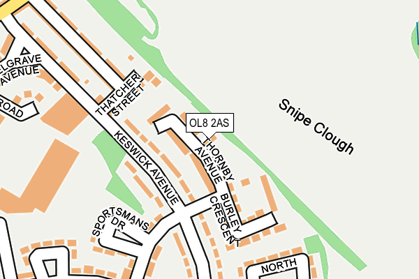 OL8 2AS map - OS OpenMap – Local (Ordnance Survey)
