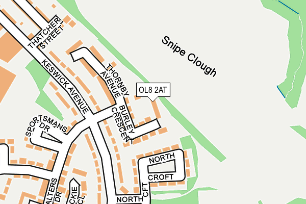 OL8 2AT map - OS OpenMap – Local (Ordnance Survey)