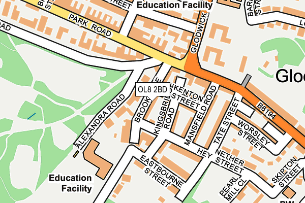 OL8 2BD map - OS OpenMap – Local (Ordnance Survey)