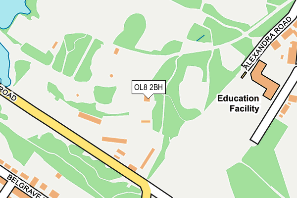 OL8 2BH map - OS OpenMap – Local (Ordnance Survey)