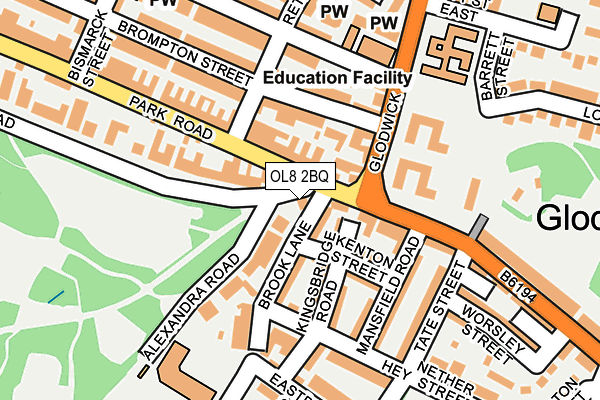 OL8 2BQ map - OS OpenMap – Local (Ordnance Survey)