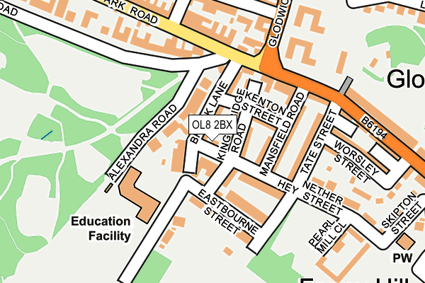 OL8 2BX map - OS OpenMap – Local (Ordnance Survey)