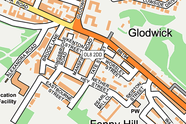 OL8 2DD map - OS OpenMap – Local (Ordnance Survey)