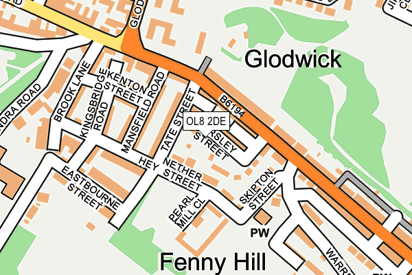 OL8 2DE map - OS OpenMap – Local (Ordnance Survey)