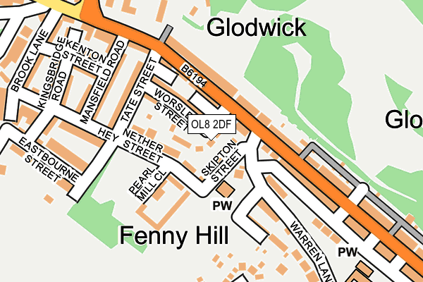 OL8 2DF map - OS OpenMap – Local (Ordnance Survey)