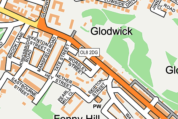 OL8 2DG map - OS OpenMap – Local (Ordnance Survey)