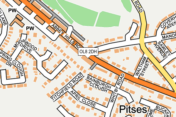 OL8 2DH map - OS OpenMap – Local (Ordnance Survey)