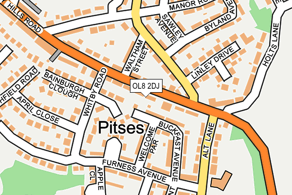 OL8 2DJ map - OS OpenMap – Local (Ordnance Survey)