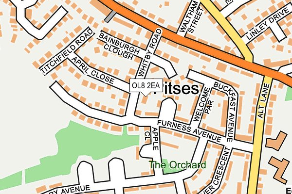OL8 2EA map - OS OpenMap – Local (Ordnance Survey)
