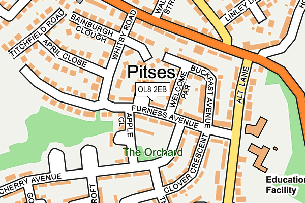 OL8 2EB map - OS OpenMap – Local (Ordnance Survey)