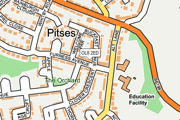 OL8 2ED map - OS OpenMap – Local (Ordnance Survey)