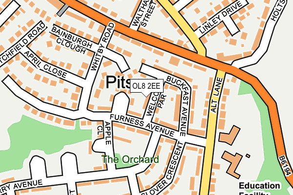 OL8 2EE map - OS OpenMap – Local (Ordnance Survey)