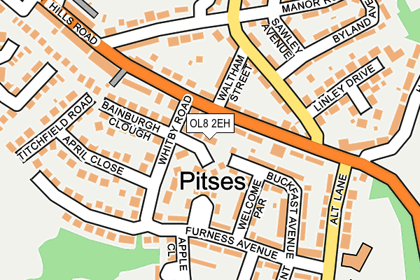 OL8 2EH map - OS OpenMap – Local (Ordnance Survey)