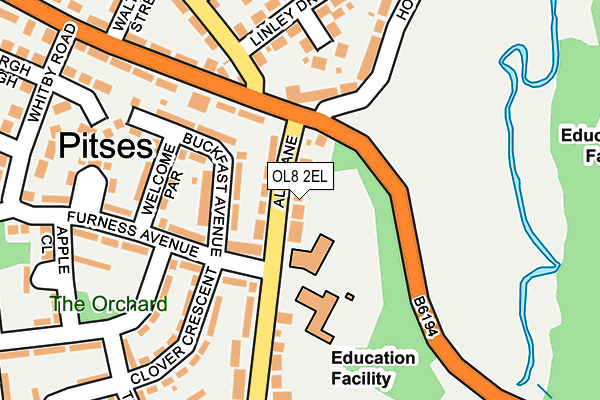 OL8 2EL map - OS OpenMap – Local (Ordnance Survey)