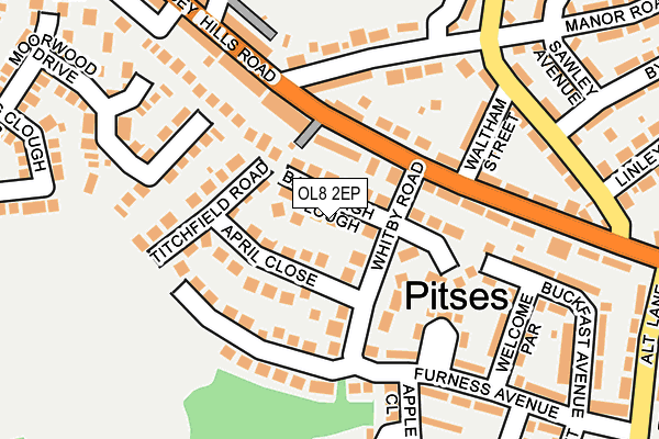 OL8 2EP map - OS OpenMap – Local (Ordnance Survey)