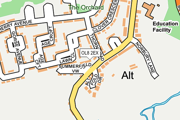 OL8 2EX map - OS OpenMap – Local (Ordnance Survey)