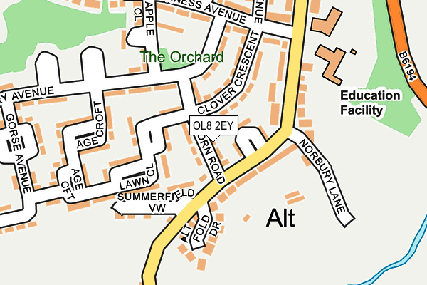OL8 2EY map - OS OpenMap – Local (Ordnance Survey)