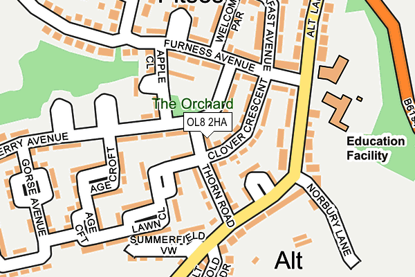 OL8 2HA map - OS OpenMap – Local (Ordnance Survey)