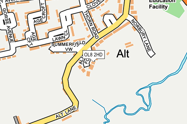 OL8 2HD map - OS OpenMap – Local (Ordnance Survey)