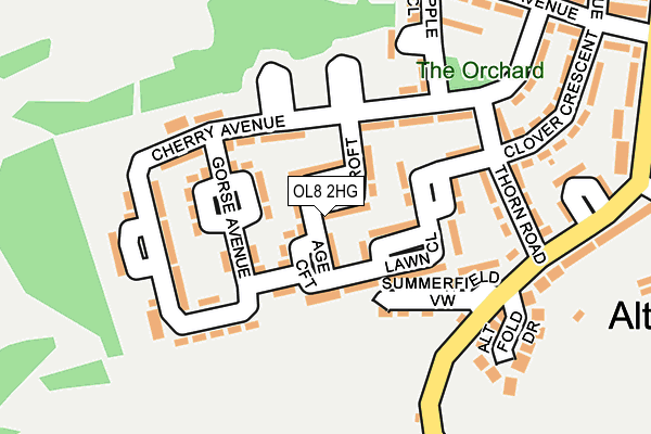 OL8 2HG map - OS OpenMap – Local (Ordnance Survey)