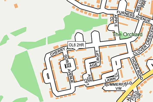 OL8 2HR map - OS OpenMap – Local (Ordnance Survey)