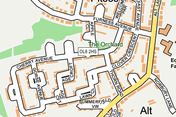 OL8 2HS map - OS OpenMap – Local (Ordnance Survey)