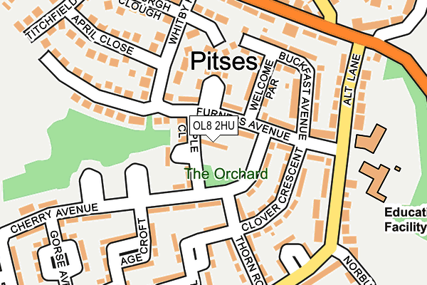 OL8 2HU map - OS OpenMap – Local (Ordnance Survey)