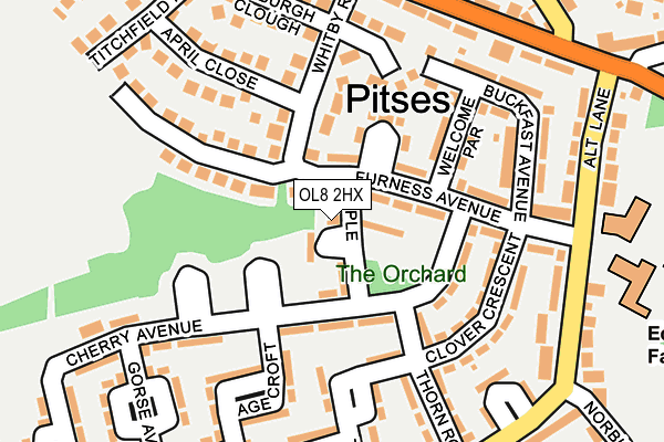 OL8 2HX map - OS OpenMap – Local (Ordnance Survey)