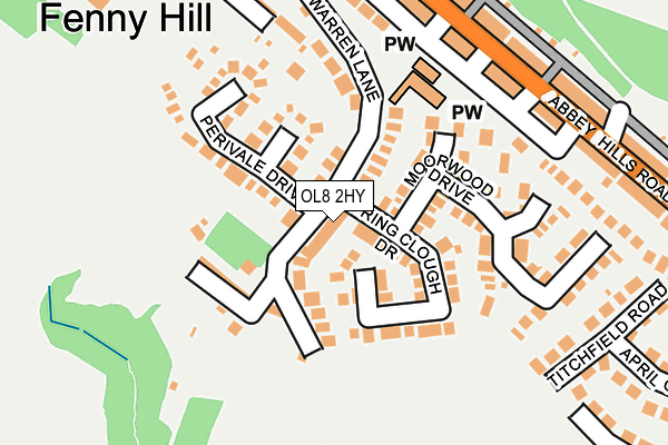 OL8 2HY map - OS OpenMap – Local (Ordnance Survey)