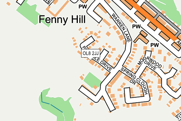 OL8 2JJ map - OS OpenMap – Local (Ordnance Survey)