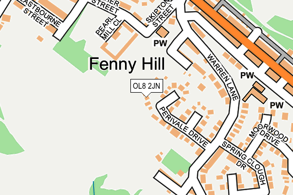 OL8 2JN map - OS OpenMap – Local (Ordnance Survey)