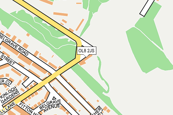 OL8 2JS map - OS OpenMap – Local (Ordnance Survey)