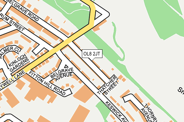 OL8 2JT map - OS OpenMap – Local (Ordnance Survey)