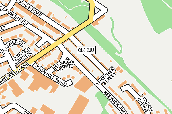 OL8 2JU map - OS OpenMap – Local (Ordnance Survey)