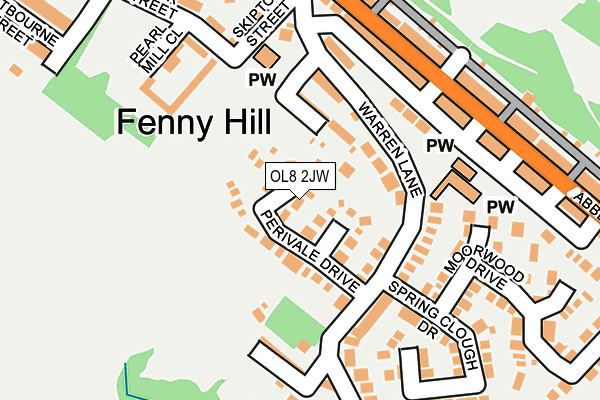 OL8 2JW map - OS OpenMap – Local (Ordnance Survey)