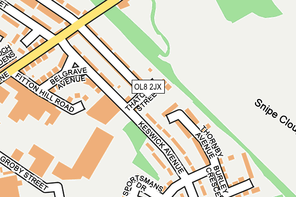 OL8 2JX map - OS OpenMap – Local (Ordnance Survey)