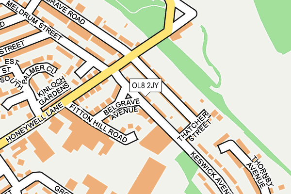 OL8 2JY map - OS OpenMap – Local (Ordnance Survey)