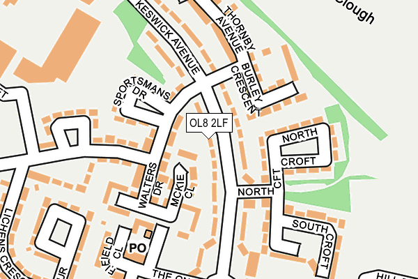 OL8 2LF map - OS OpenMap – Local (Ordnance Survey)